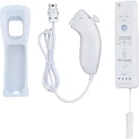 J&S Supply Wii Motion Plus Controller met Nunchuk geschikt voor Nintendo Wii, Wii Mini en Wii U / wit