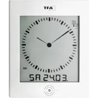TFA-Dostmann TFA 60.4506: Digitale radiogestuurde wandklok met analoge wijzerplaat en ruimteklimagegevens (DIALOG)