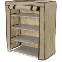 Compactor Schoenenkast Van Stof - 4-laags - Bruin