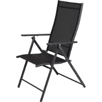 Pro Garden Vouwstoel/ Klapstoel/ Tuinstoel/ Campingstoel - 59 X 108 cm - Staal/polyester - Antraciet