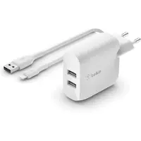 Belkin WCD001vf1MWH Dual USB-A Wall Charger w/ 1M-24W