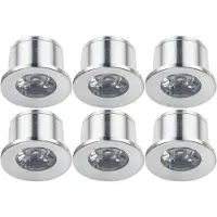 Velvalux LED Veranda Spot Verlichting 6 Pack - Velvalux - 1W - Warm Wit 3000K - Inbouw - Rond - Mat Zilver - Aluminium - Ø31mm