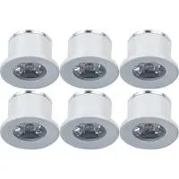 Velvalux LED Veranda Spot Verlichting 6 Pack - Velvalux - 1W - Warm Wit 3000K - Inbouw - Rond - Mat Wit - Aluminium - Ø31mm