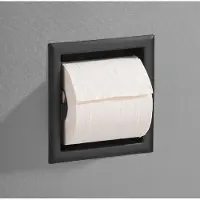Saniclear Nero inbouw toiletrol houder zonder klep mat zwart