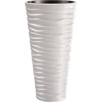 Prosperplast Bloempot Buiten Hoog Rond Sand Slim 40cm WIT Prosperplast