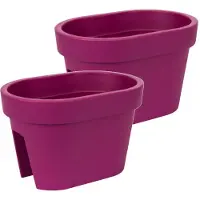 Prosperplast Bloembak Balkonbak Lofly Railing 27x40x25cm FUCHSIA Prosperplast / 2 STUKS ! /