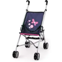 Bayer Design Opvouwbare poppenbuggy, poppenwagen, dubbele wielen, tas, aankleedkussen, wieg