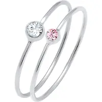Elli Ring 'Solitär' rosa / zilver / wit