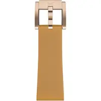 Marc Coblen Siliconen Rubber Horlogebandje 22mm geschikt voor Samsung Galaxy Watch / Gear S3 / Garmin Vivoactive / Huawei Watch GT - Lichtbruin met Rosegouden Gesp