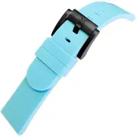 Marc Coblen Siliconen Rubber Horlogebandje 22mm geschikt voor Samsung Galaxy Watch / Gear S3 / Garmin Vivoactive / Huawei Watch GT - Turquoise met Zwarte Gesp