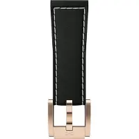 Marc Coblen / TW Steel Horlogeband Zwart Leer met Roségouden Gesp 22mm