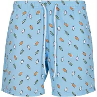 Urban Classics Zwemshorts lichtblauw / geel / wit
