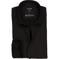 Olymp Luxor Jersey Stretch Overhemd 24/Seven Zwart