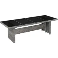 vidaXL Tuintafel 240x90x74 cm poly rattan en glas