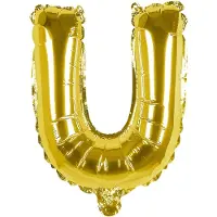Boland folieballon letter U 36 cm goud
