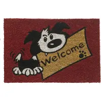 Overig Ruco Deurmat Welcome Hond - Kokos - 40x60cm - Rood