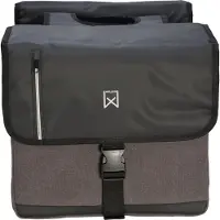 Willex - Dubbele Canvas Bisonyl Tas - 30 Liter - Universele Bevestiging - Zwart/Grijs