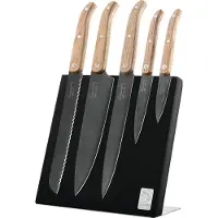 Laguiole STYLE DE VIE INNOVATION LINE KOKSMESSENSET EIKEN OP MAGNETISCH MESSENBLOK