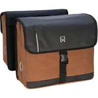 Willex - Dubbele Canvas Bisonyl Tas - 40 Liter - Universele Bevestiging - Zwart/Bruin