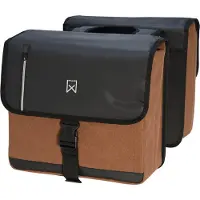 Willex - Dubbele Canvas Bisonyl Tas - 46 Liter - Universele Bevestiging - Zwart/Bruin