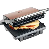 Bestron Contactgrill - ASW113CO - 1000W - Tosti apparaat - 25x17cm bakoppervlak - Koper - 5 jaar garantie