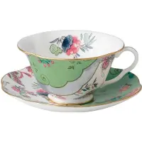 Wedgwood Butterfly Bloom theekop met schotel Kleur: wit/groen