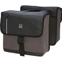 Willex - Dubbele Canvas Bisonyl Tas - 46 Liter - Universele Bevestiging - Zwart/Grijs