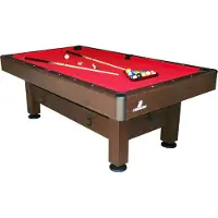 Cougar Saphir Pooltafel 7ft in bruin & rood | Hoogteverstelbaar & incl. accessoires | Indoor biljarttafel voor kinderen & volwasssenen