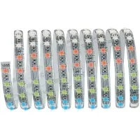 Paulmann Lengte 300 cm - LED strip basisset RGB + warmwit Max LED, dimbaar, alu / grijs / zink, Woon-/ Eetkamer, Kunststof, Modern