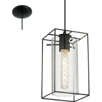 Eglo Loncino - Hanglamp - 1 Lichts - Zwart - Transparant