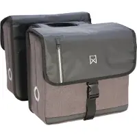 Willex - Dubbele Canvas Bisonyl Tas - 40 Liter - Universele Bevestiging - Zwart/Grijs