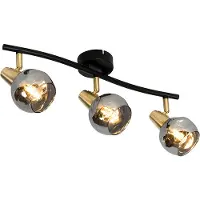 QAZQA Gouden plafondlamp 45 cm met smoke glas 3-lichts - Vidro