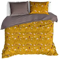 De Witte Lietaer Dekbedovertrek Fleur Deep Taupe Satijn-240 x 200 / 220 cm | Lits-Jumeaux