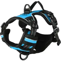 Flamingo Harnas hond – honden tuigje – harnas hond anti trek – hondentuigjes – hondentuig anti trek – Balou – blauw – maat S – A:31-55cm B:40-55cm