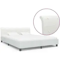 vidaXL Bedframe kunstleer wit 160x200 cm