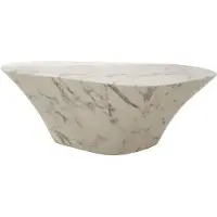 Pols Potten Coffee Table Oval Marble Look White