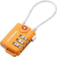 Munkees TSA cijferslot kabelsluiting oranje 10 x 3,3 x 1,4 cm