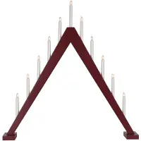 Star Trading Grote kandelaar 'Trill' met 11 kaarsen, grenenhout, E10-lamp, rood, H 79 cm