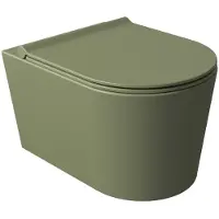 Salenzi Civita wandcloset toiletpot randloos mat legergroen 35x50cm