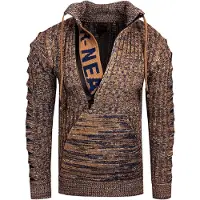 Rusty neal 1/2 Rits Chunky Trui met Hoge Hals