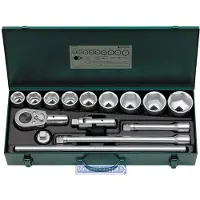 Stahlwille Dopsleutelset | 15-delig 3/4 inch | sleutelwijdtes 32-60 mm | aantal tanden 36 6-Kant | 1 stuk - 96050103 96050103