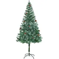 vidaXL Kunstkerstboom met dennenappels 180 cm