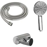 Brauer Edition Badset - Ronde 3 Standen Handdouche - Chroom - Messing - Kranen, Douchekranen, Handdouches - 7423418664665 - Kranen, Douchekranen, Handdouches