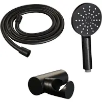 Brauer Edition Badset - Ronde 3 Standen Handdouche - Mat Zwart - Messing - Kranen, Douchekranen, Handdouches - 7423412475434 - Kranen, Douchekranen, Handdouches