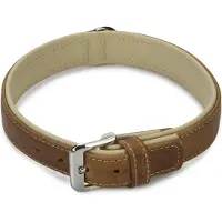 Beeztees - leren halsband - comfort - bruin - 55cm x 30mm