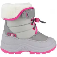 Winter-Grip Snowboot Junior Hoppin Bieber Lichtgrijs Grijs Roze-Schoenmaat 26