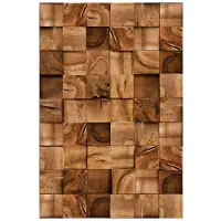 Walplus muur decoratie sticker - vierkant hout