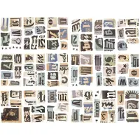 Walplus home decoratie sticker - vintage krantenknipsel getallen en letters