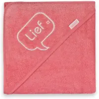 Funnies badcape Lief junior 80 x 80 cm katoen roze