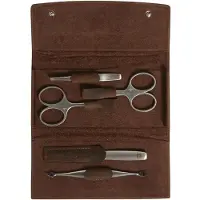 Zwilling Manicureset Beauty Etui Bruin Leder Drukknoopsluiting (6-Delig)